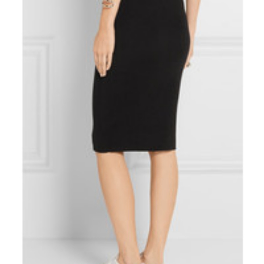 DNKY Newyork Black Pencil Pleated Skirt